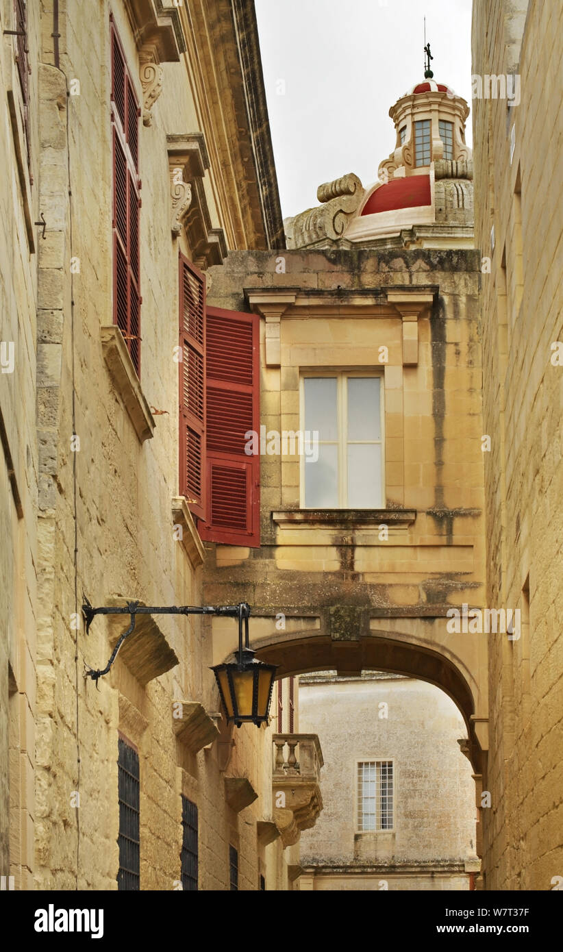 Dans la vieille rue de Malte Mdina Banque D'Images