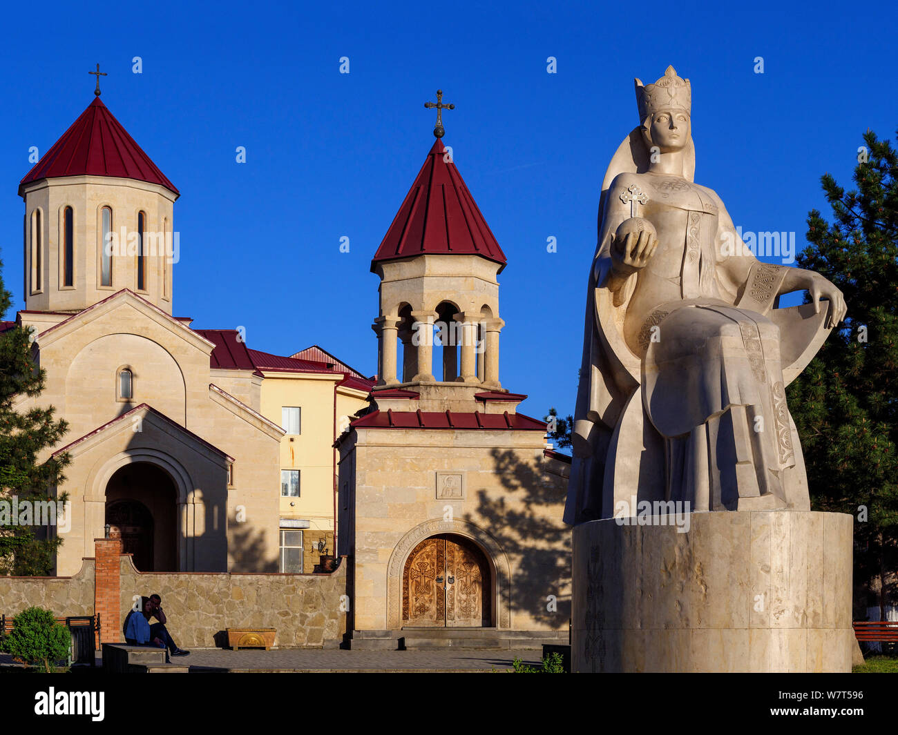 Amaghleba-église et monument de la Reine Tamar, Samzche-Dschawacheti Achalziche, la Géorgie, l'Europe Banque D'Images