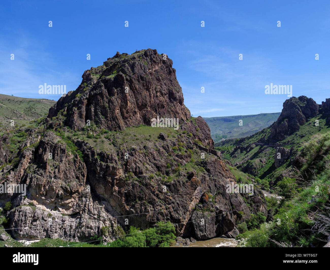 Vallée de la rivière Mktwari-Kura Aspindsa Samzche-Dschawacheti, proche, la Géorgie, l'Europe Banque D'Images