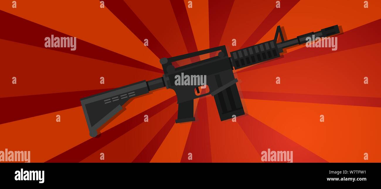 Fusil d'assaut du bras de forces militaires révolution guerre de propagande grève fort rouge Illustration de Vecteur