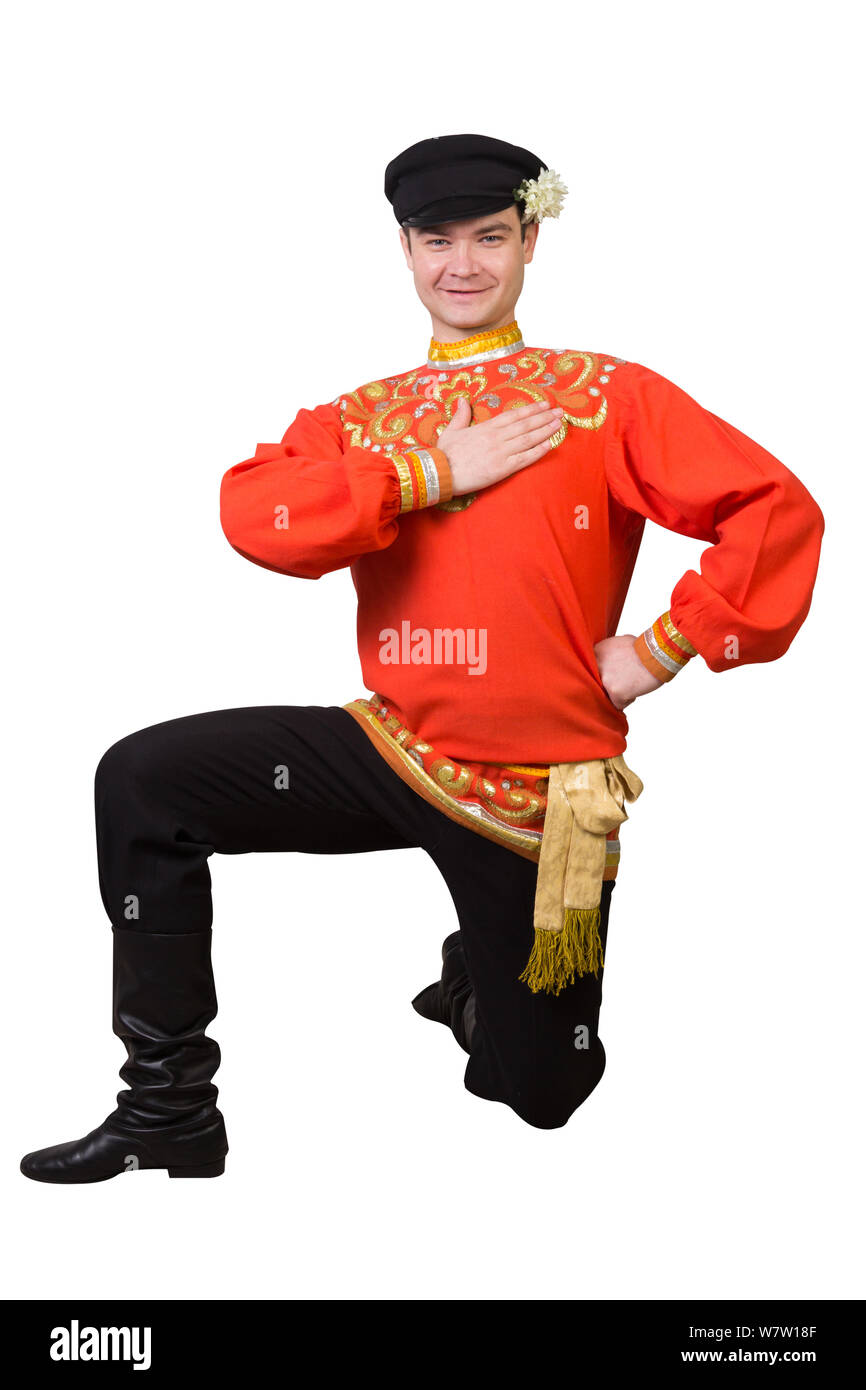 Guy caucasienne attrayant en costume de danse isolated on white Banque D'Images Guy caucasienne attrayant en costume de danse isolated on white Banque D'Images