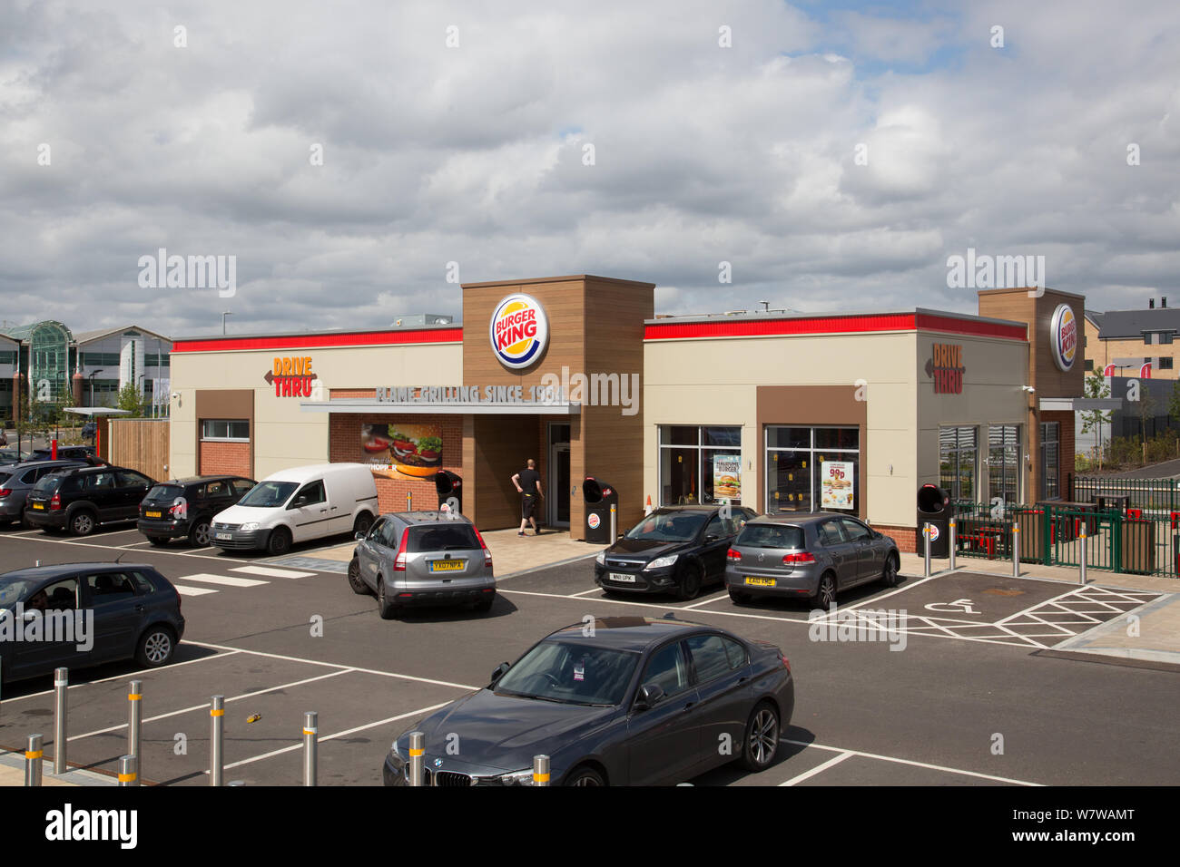 Burger King drive thru Restaurant, lecture Gateway Retail Park Banque D'Images