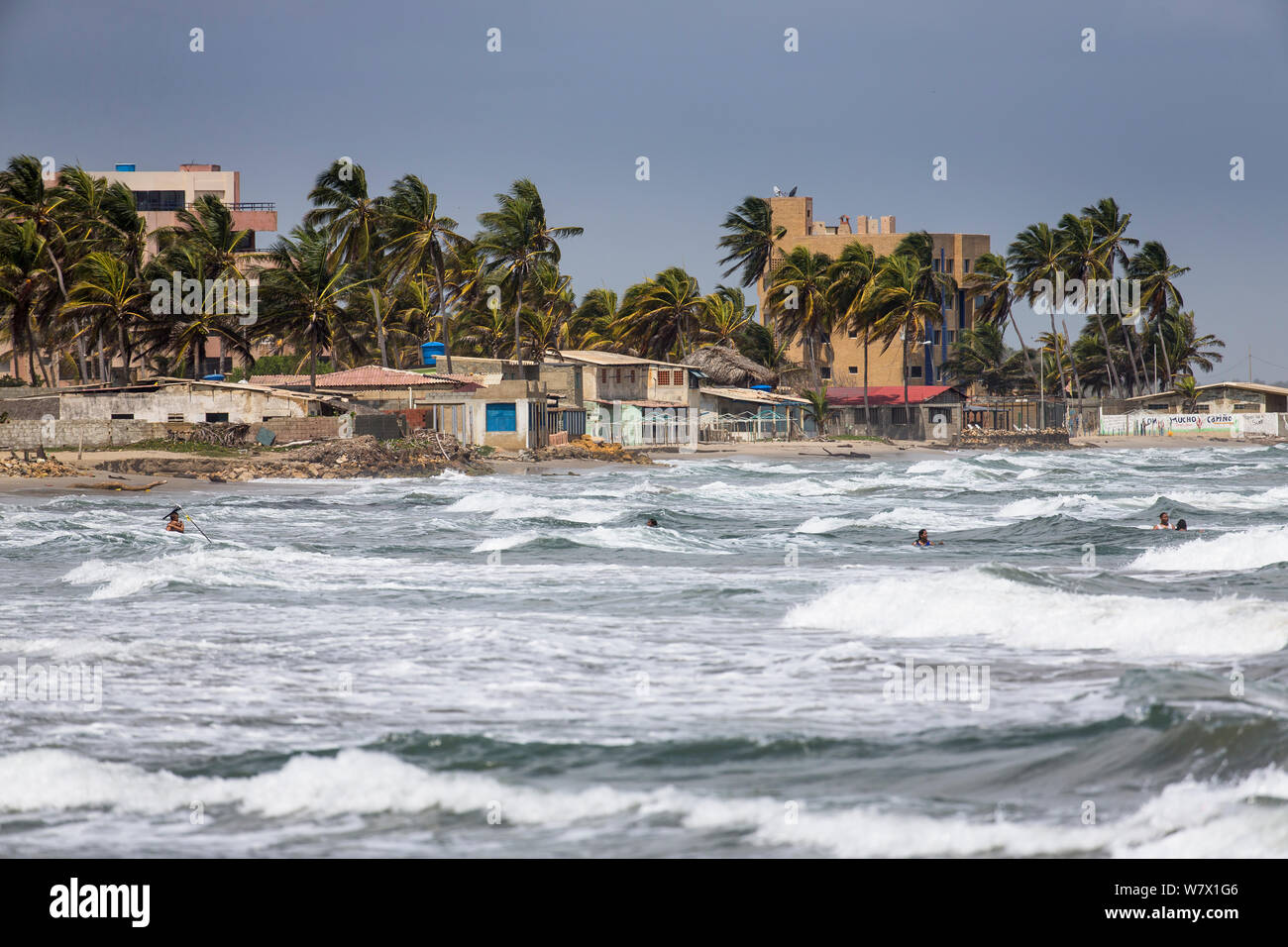 Côte le long de la mer des Caraïbes, Chichiriviche Beach. Le Venezuela, février 2014. Banque D'Images