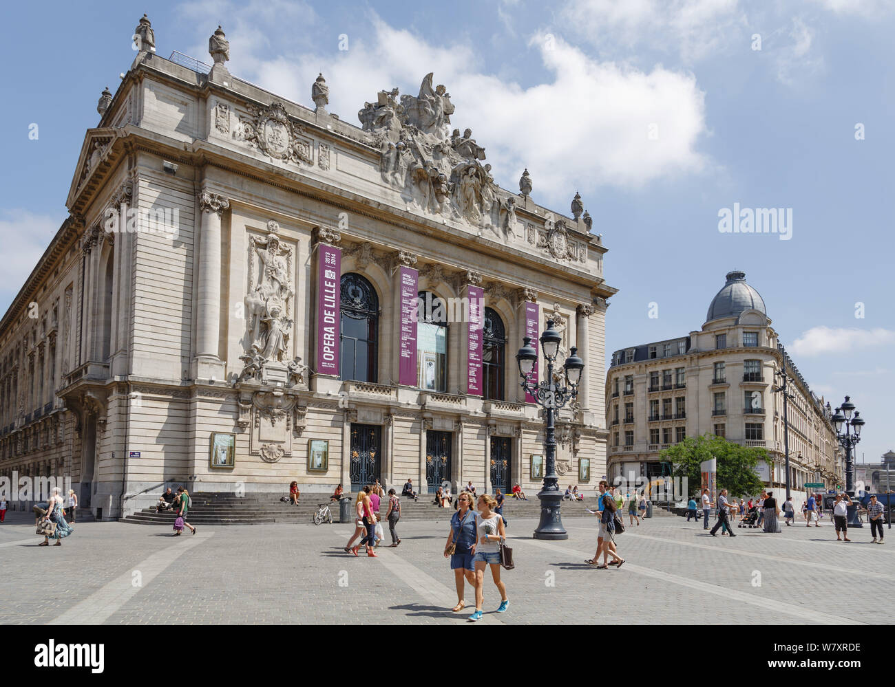 Lille, France - le 20 juillet 2013. Opéra de Lille, l'Opéra sur la place de théâtre, Lille, France Banque D'Images
