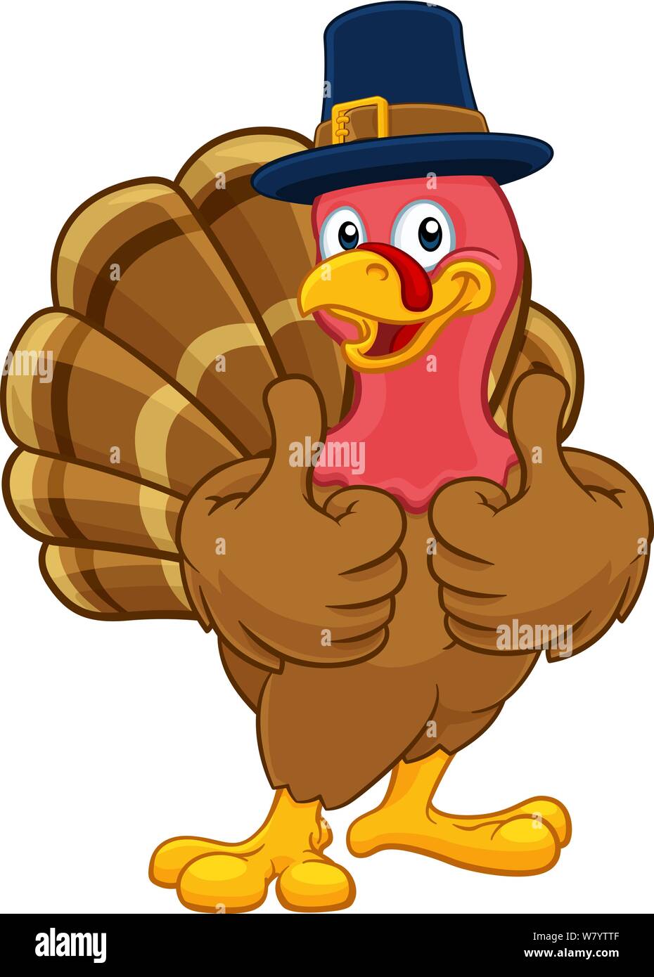 Thanksgiving Turquie Pilgrim Hat Personnage Illustration de Vecteur