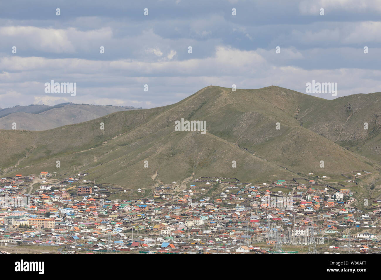 L'étalement urbain d'Ulaanbaatar, Mongolie Banque D'Images
