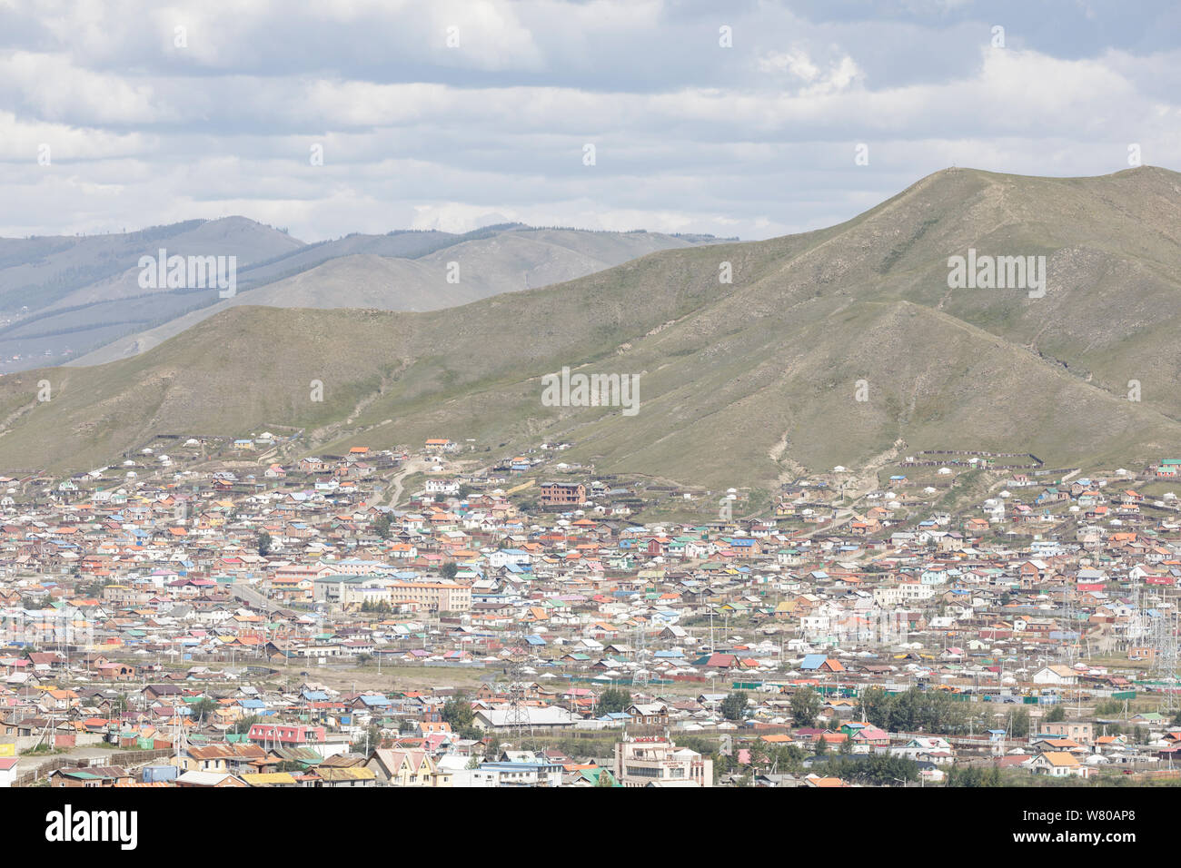 L'étalement urbain d'Ulaanbaatar, Mongolie Banque D'Images