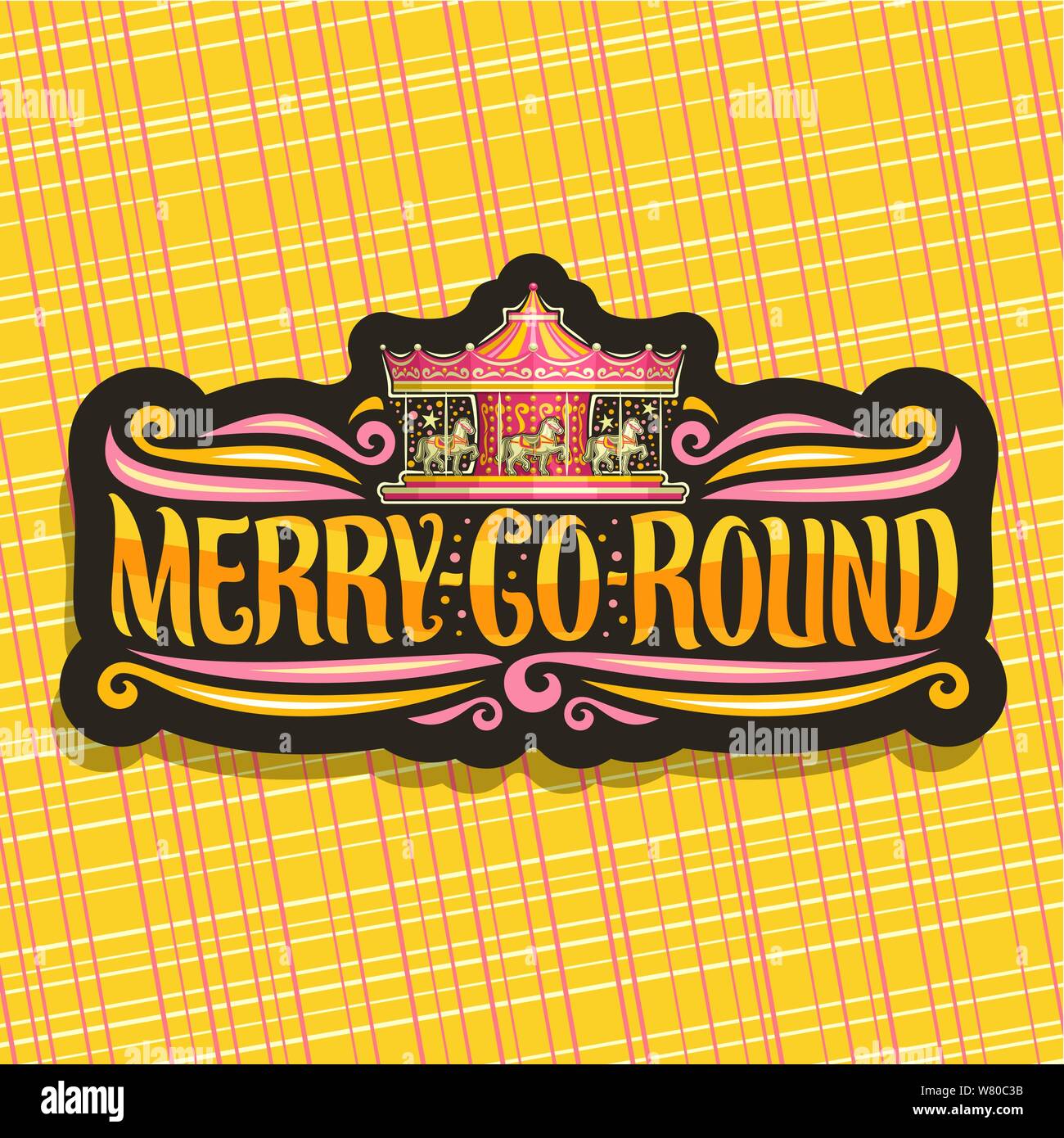 Logo Vector pour Merry-Go-Round Сarousel Illustration de Vecteur