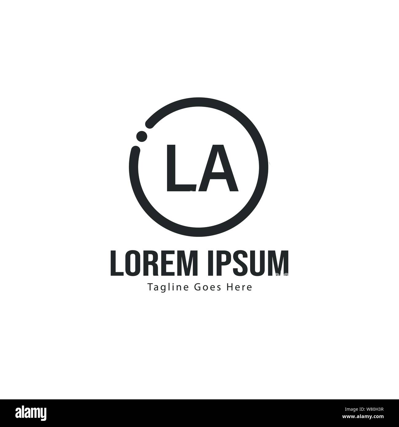 Le logo de la première modèle avec cadre moderne. LA LETTRE minimaliste design logo vector illustration Illustration de Vecteur