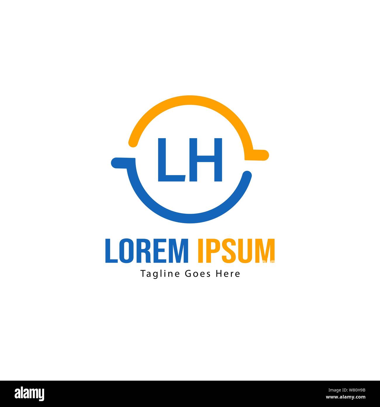 Modèle avec logo gauche initiale du bâti moderne. Lettre LH minimaliste design logo vector illustration Illustration de Vecteur