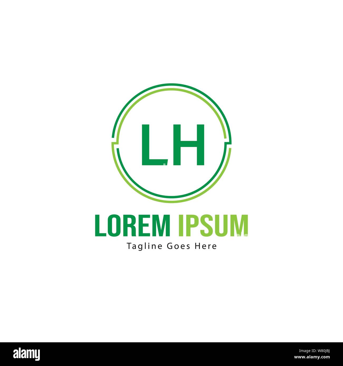 Modèle avec logo gauche initiale du bâti moderne. Lettre LH minimaliste design logo vector illustration Illustration de Vecteur