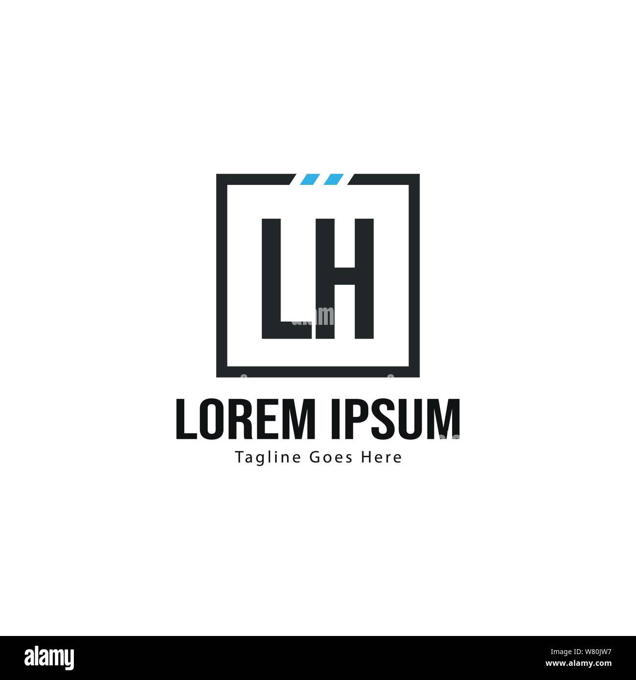 Modèle avec logo gauche initiale du bâti moderne. Lettre LH minimaliste design logo vector illustration Illustration de Vecteur