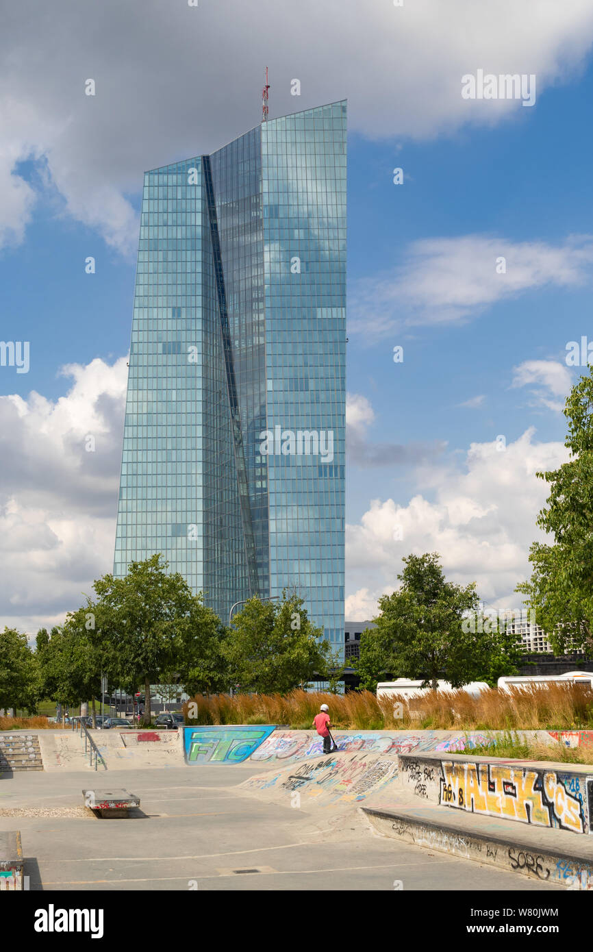 Siège de la Banque centrale européenne (nouveaux locaux) Frankfurt, Germany, Europe Banque D'Images