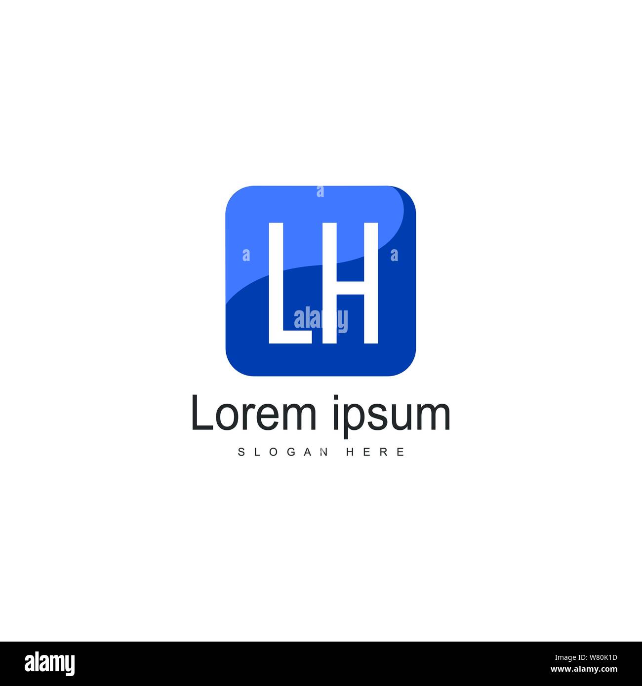 Modèle avec logo gauche initiale du bâti moderne. Lettre LH minimaliste design logo vector illustration Illustration de Vecteur