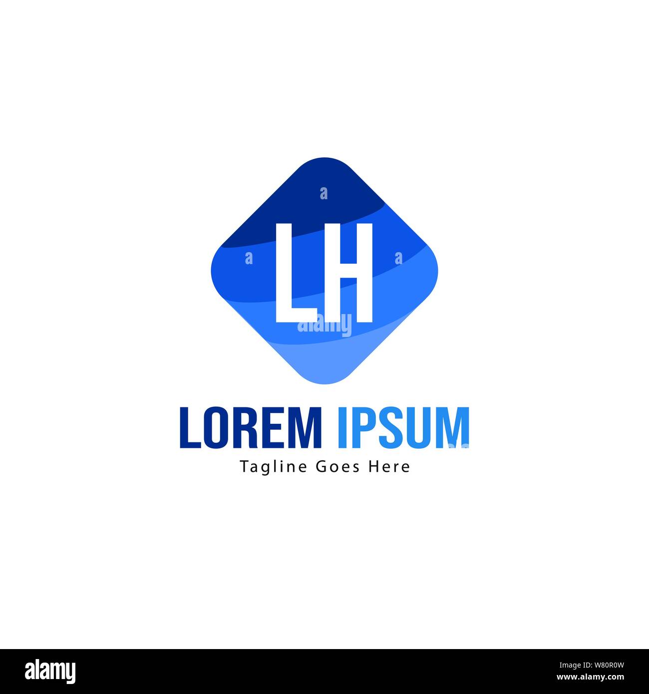 Modèle avec logo gauche initiale du bâti moderne. Lettre LH minimaliste design logo vector illustration Illustration de Vecteur