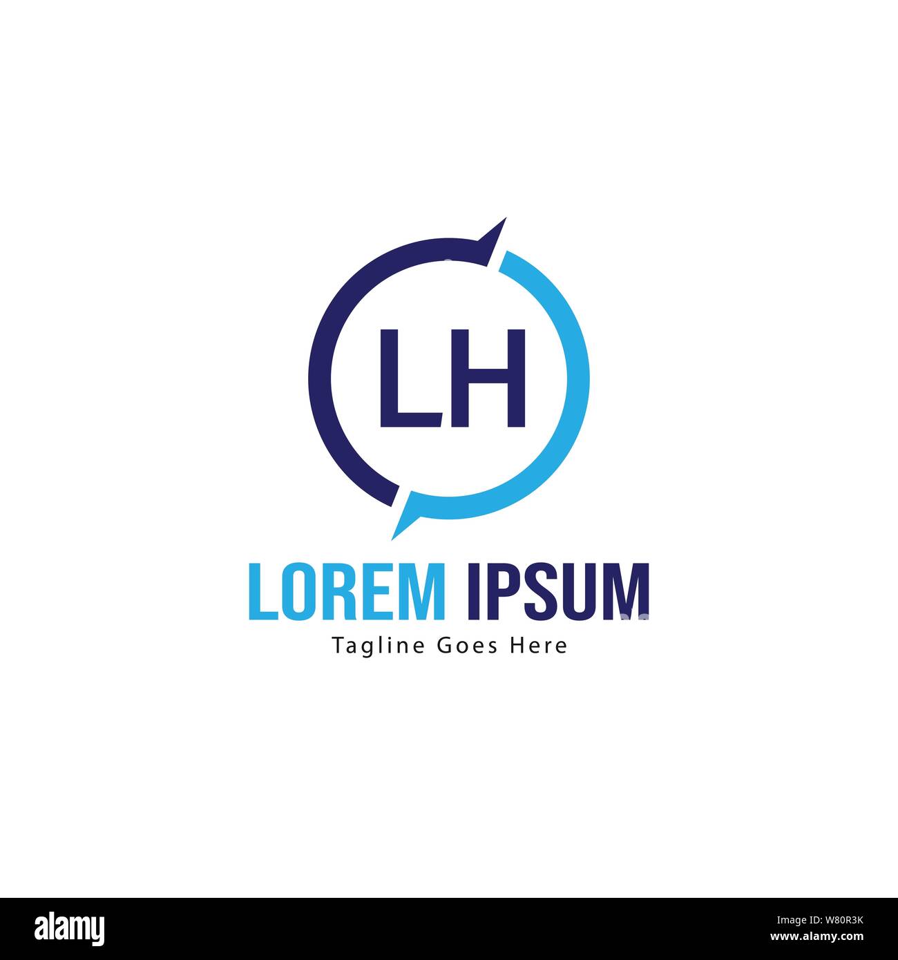 Modèle avec logo gauche initiale du bâti moderne. Lettre LH minimaliste design logo vector illustration Illustration de Vecteur