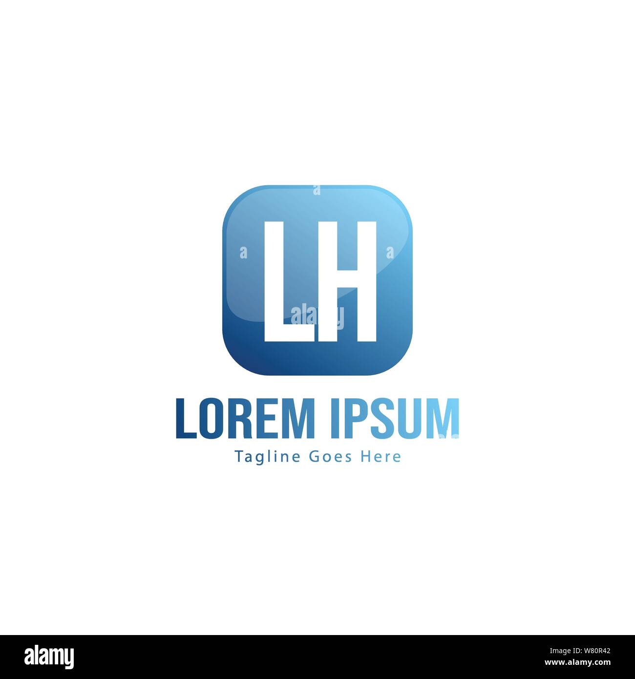 Modèle avec logo gauche initiale du bâti moderne. Lettre LH minimaliste design logo vector illustration Illustration de Vecteur