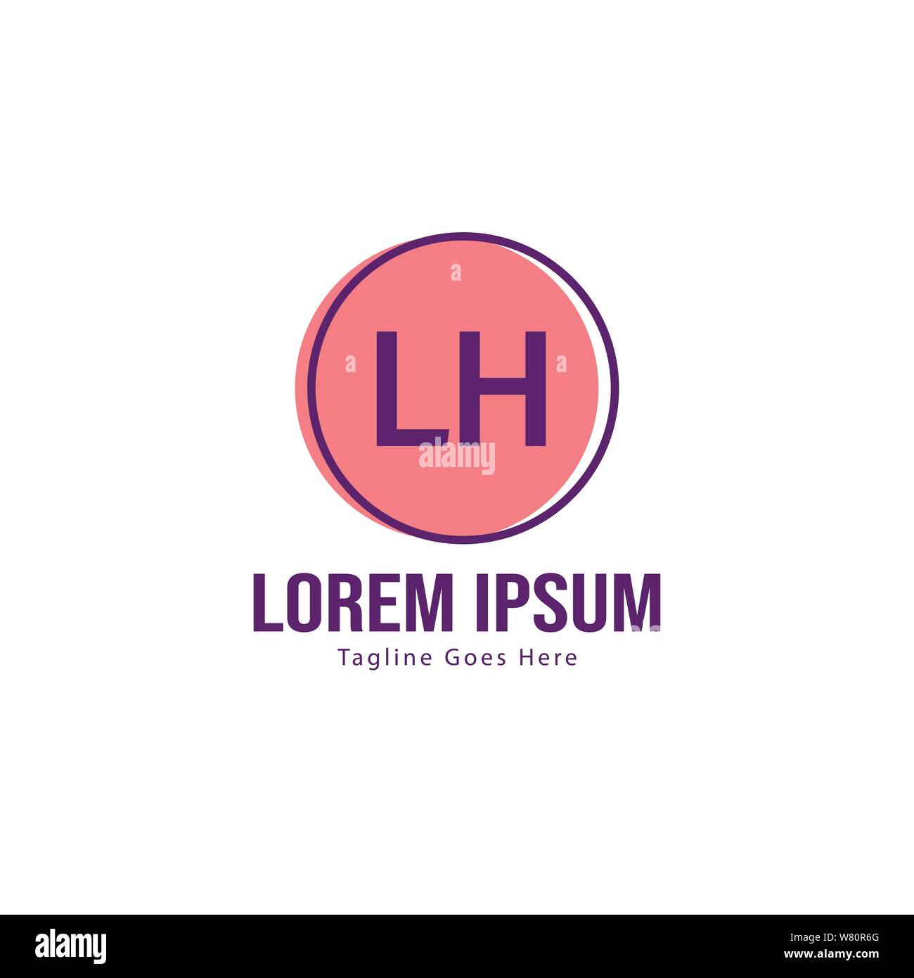 Modèle avec logo gauche initiale du bâti moderne. Lettre LH minimaliste design logo vector illustration Illustration de Vecteur