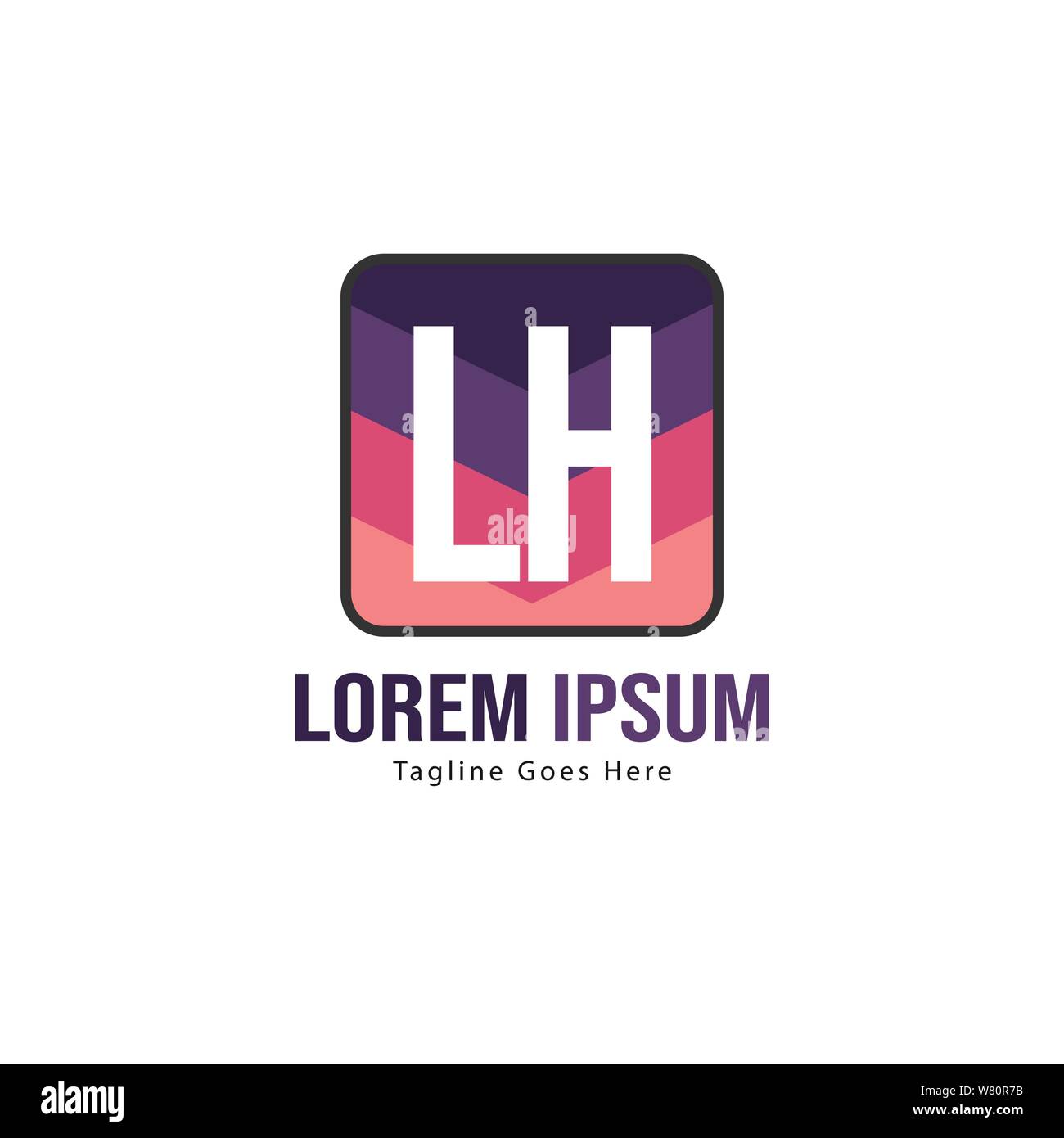 Modèle avec logo gauche initiale du bâti moderne. Lettre LH minimaliste design logo vector illustration Illustration de Vecteur