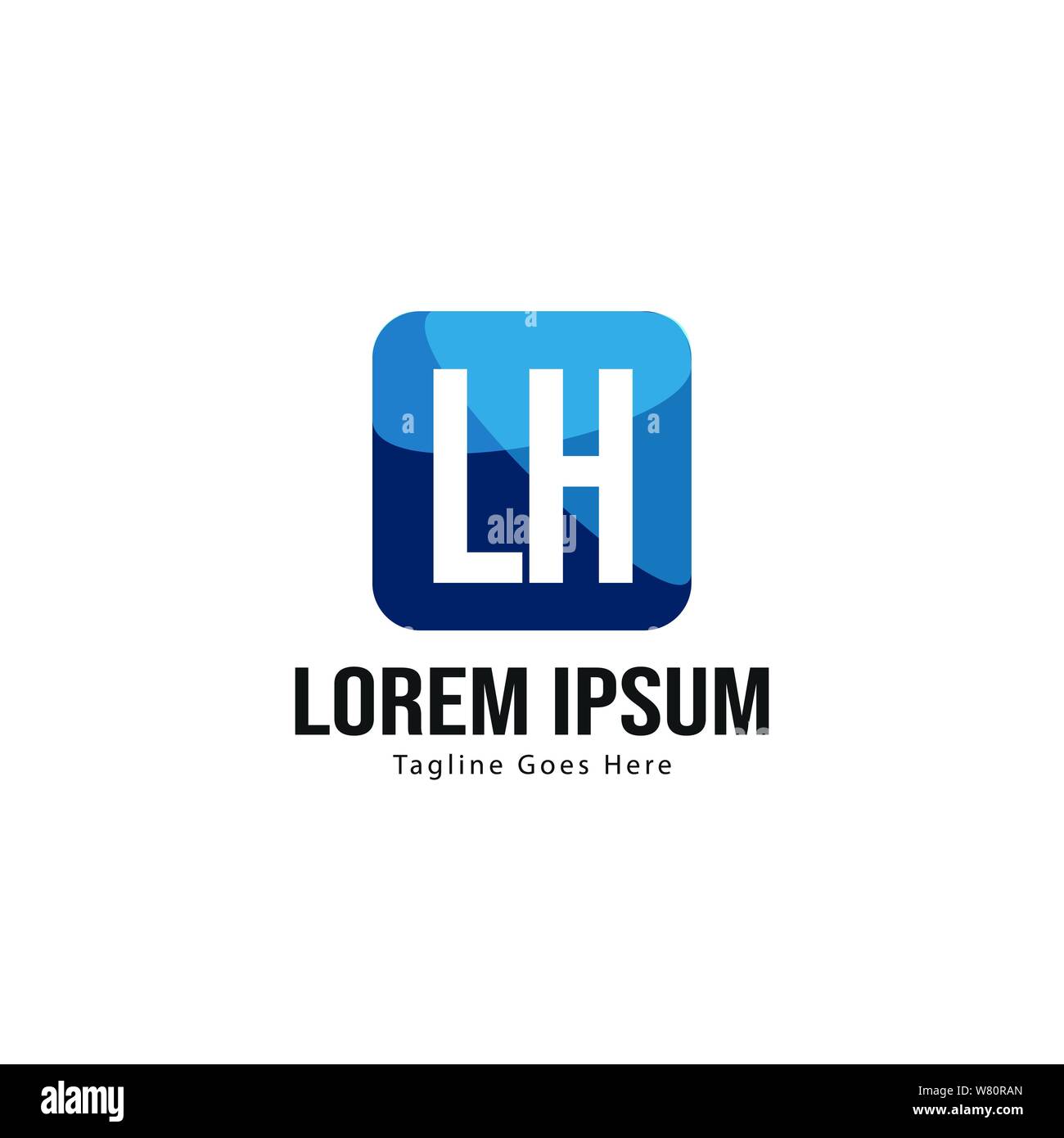 Modèle avec logo gauche initiale du bâti moderne. Lettre LH minimaliste design logo vector illustration Illustration de Vecteur