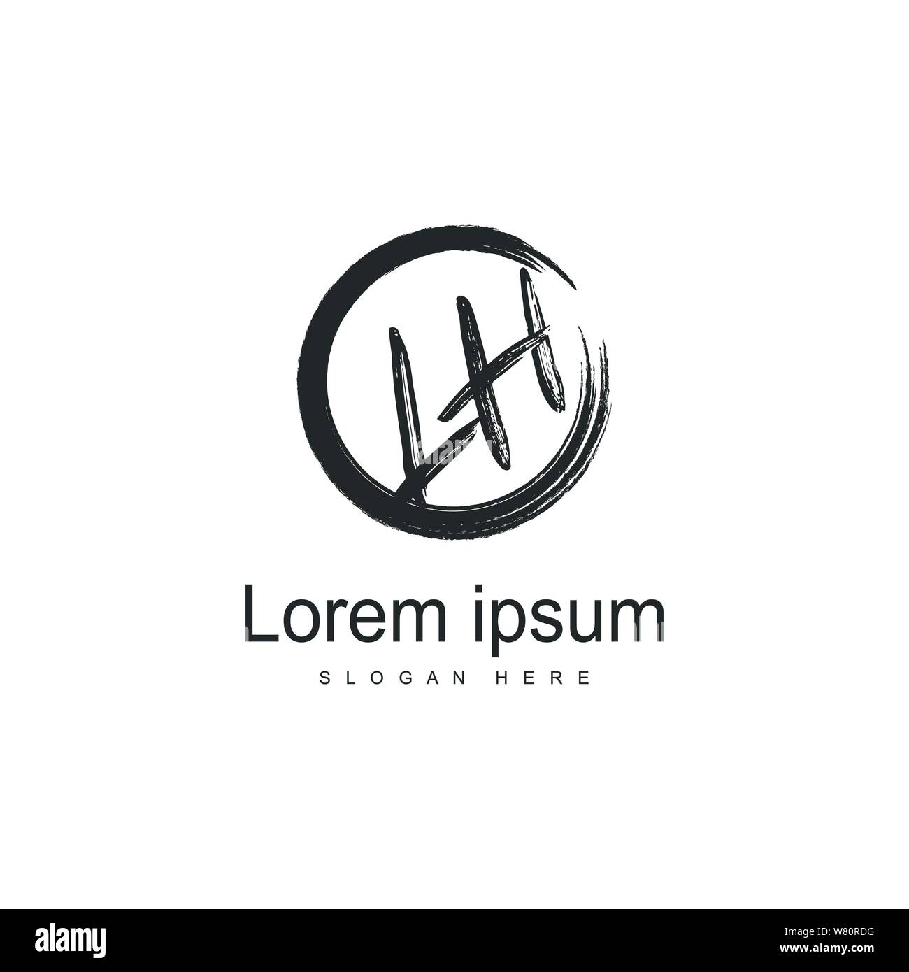 Modèle avec logo gauche initiale du bâti moderne. Lettre LH minimaliste design logo vector illustration Illustration de Vecteur