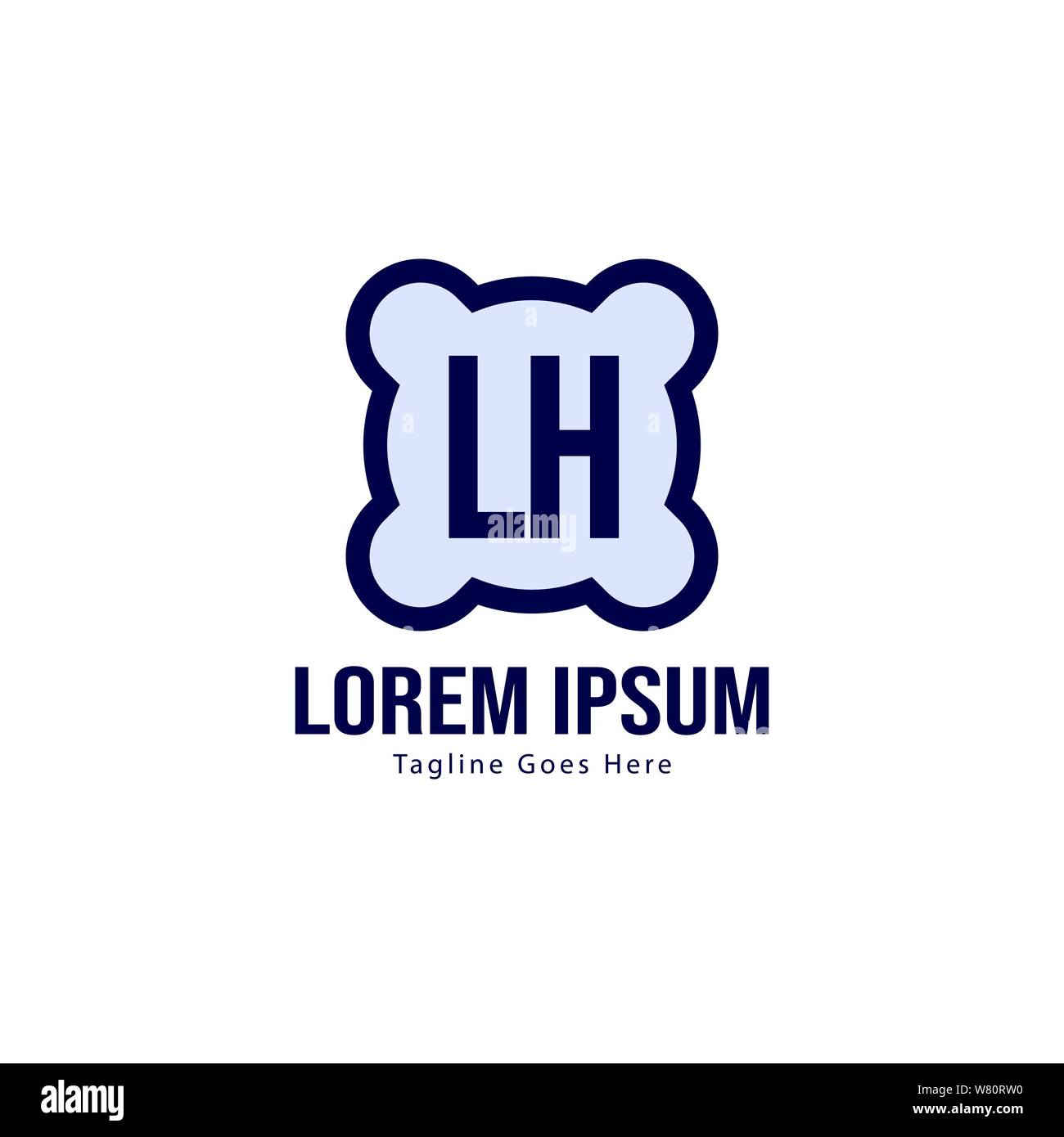 Modèle avec logo gauche initiale du bâti moderne. Lettre LH minimaliste design logo vector illustration Illustration de Vecteur