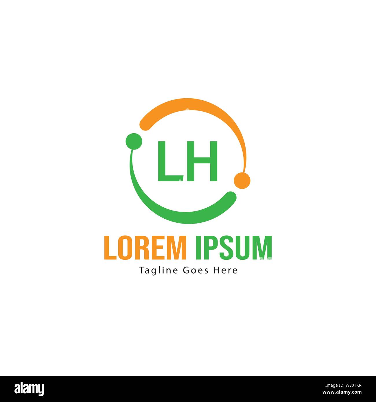 Modèle avec logo gauche initiale du bâti moderne. Lettre LH minimaliste design logo vector illustration Illustration de Vecteur