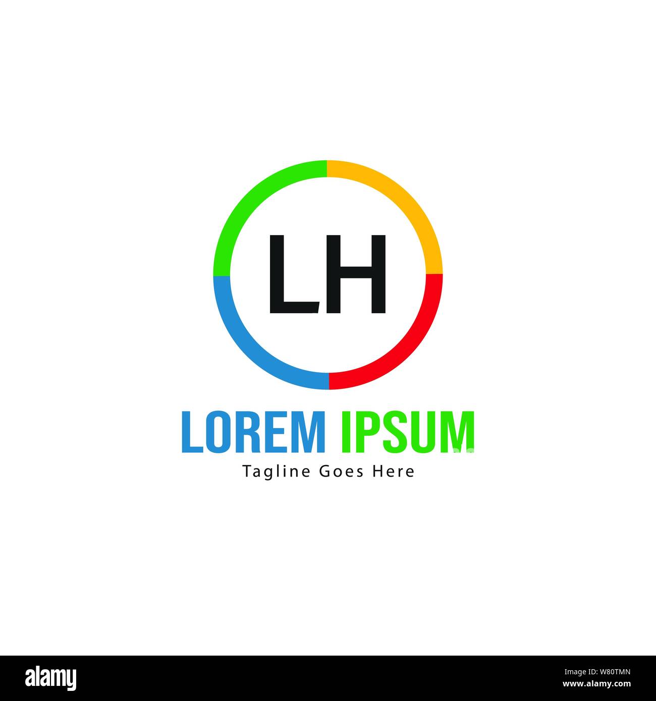 Modèle avec logo gauche initiale du bâti moderne. Lettre LH minimaliste design logo vector illustration Illustration de Vecteur