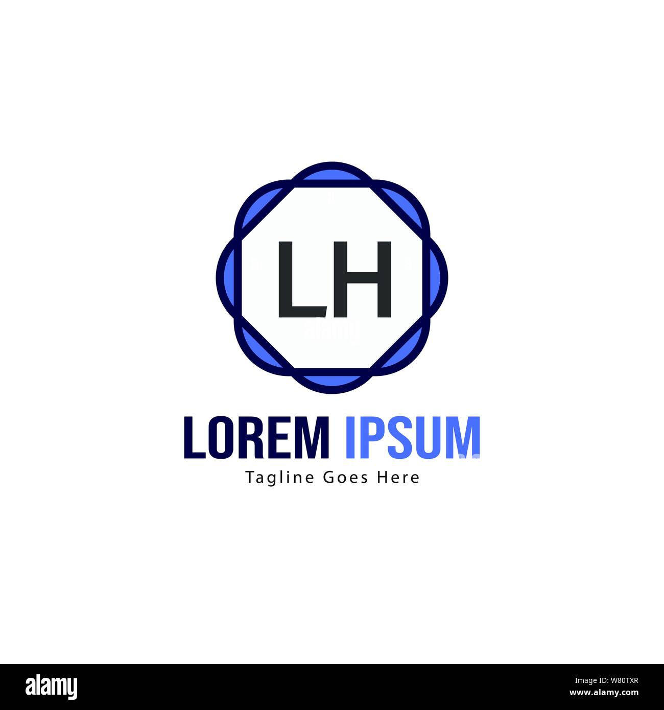 Modèle avec logo gauche initiale du bâti moderne. Lettre LH minimaliste design logo vector illustration Illustration de Vecteur