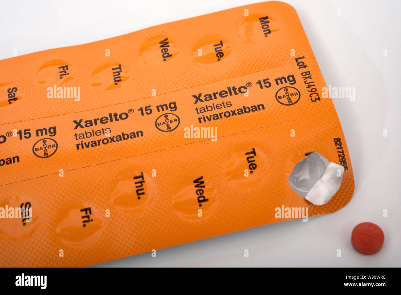 Bayer Xarelto 15 mg comprimé Banque D'Images