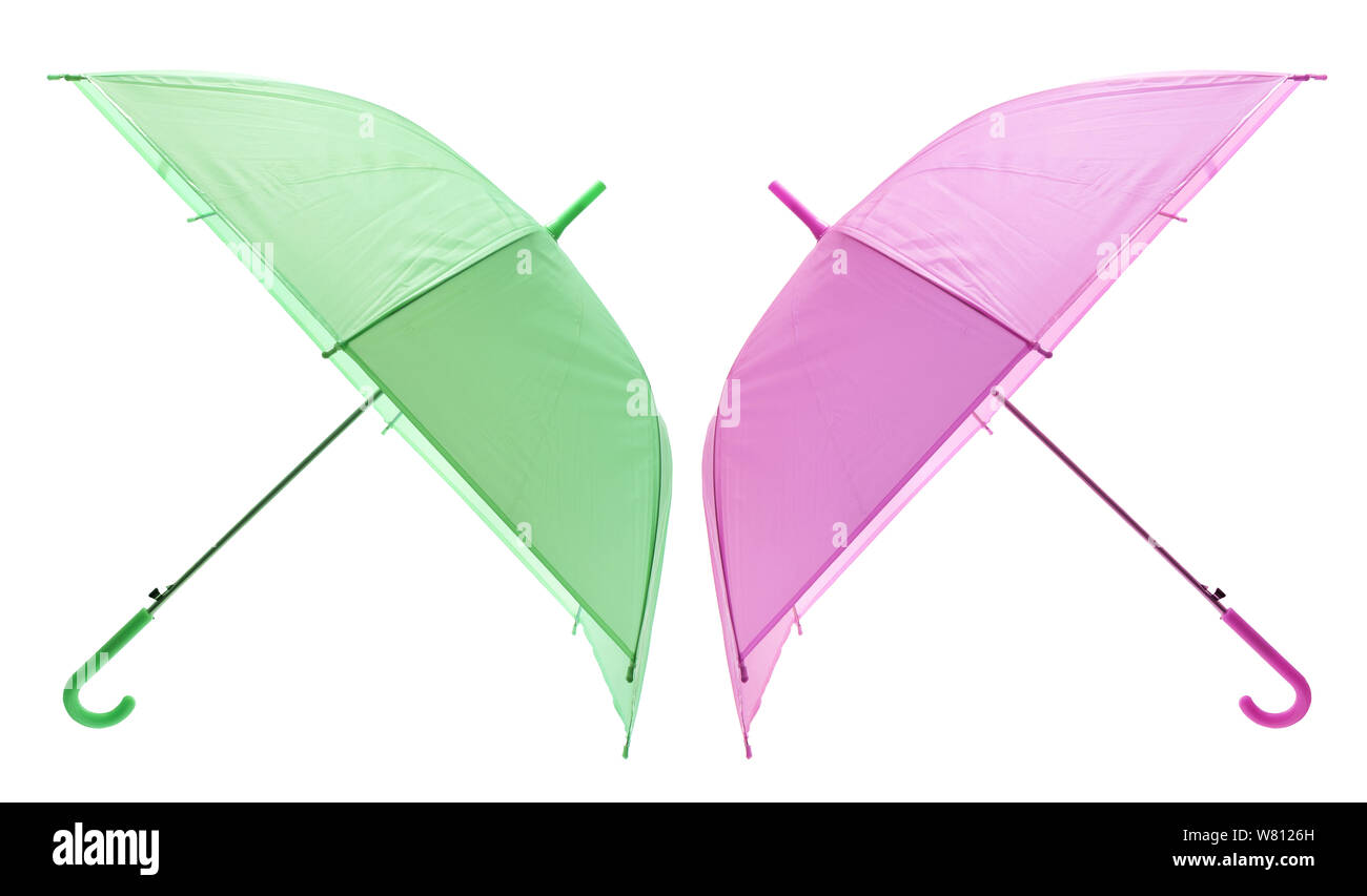 Des parasols sur fond blanc isolé Banque D'Images