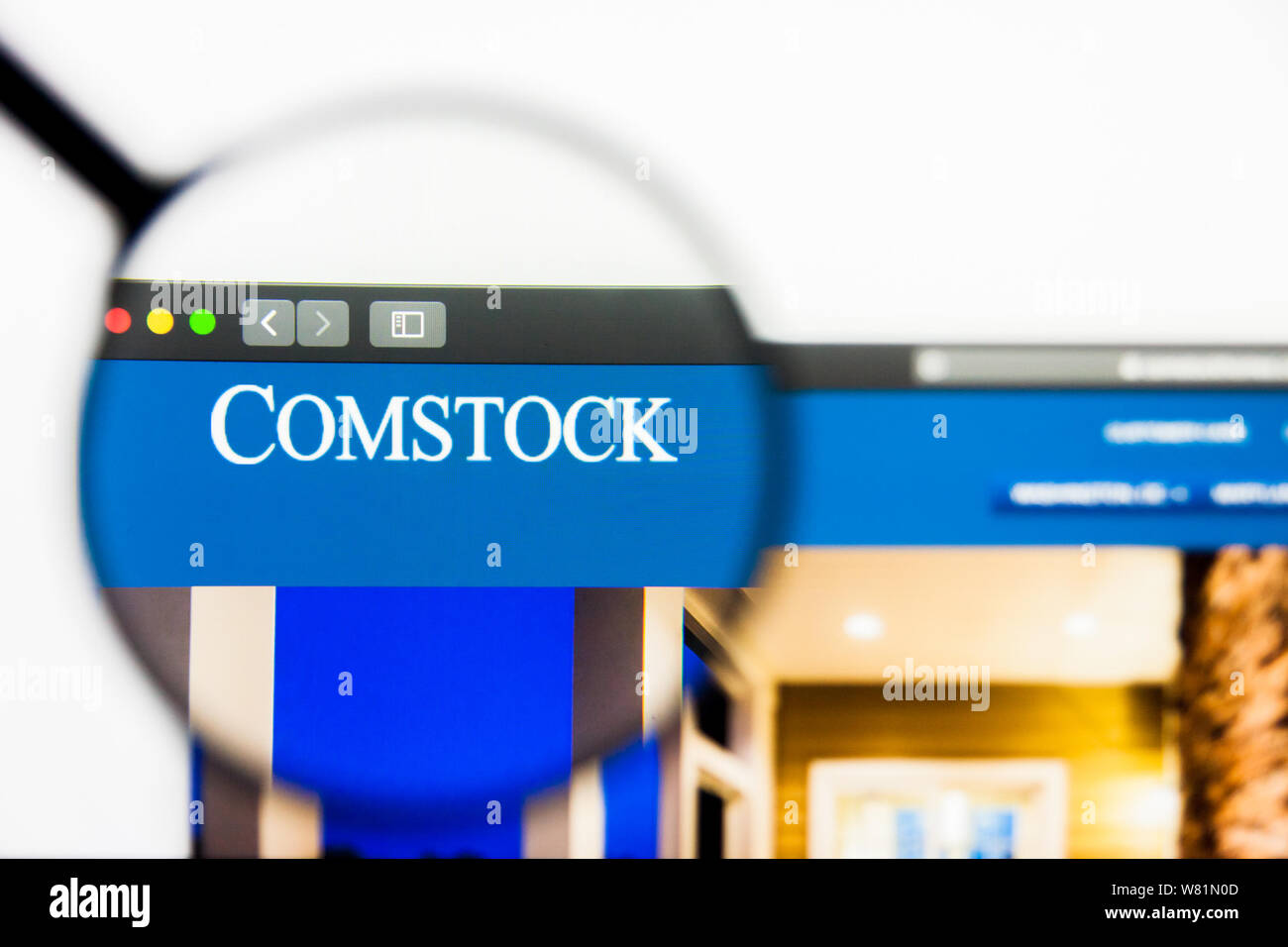 Richmond, Virginie, USA - 7 août 2019 : Editorial de Comstock Sociétés Holding Inc Page d'accueil du site. Les sociétés de portefeuille Comstock Inc log Banque D'Images