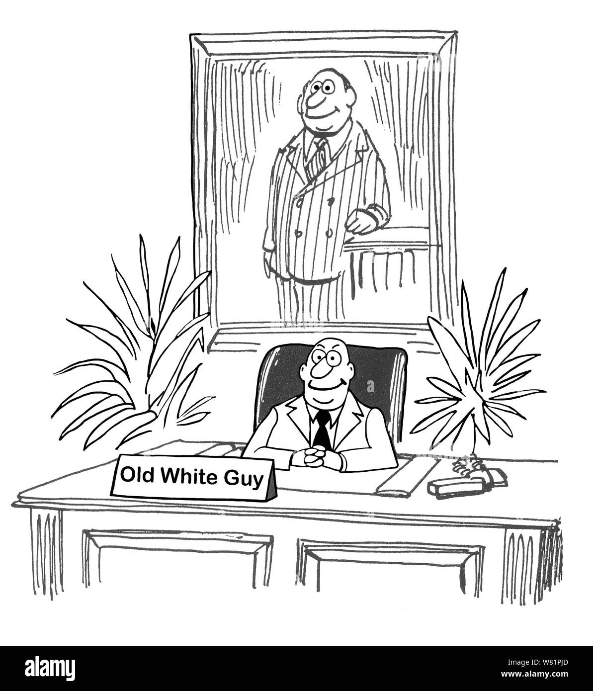 Le vieil homme blanc est fier de lui-même. Banque D'Images