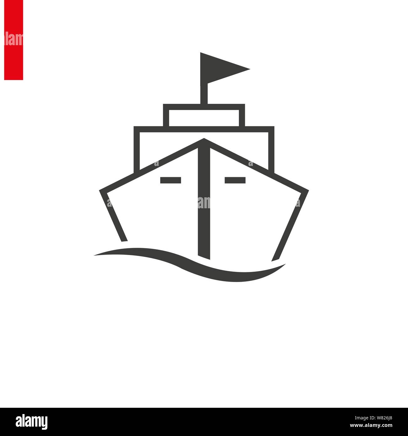 L'icône de la ligne de navire on white Illustration de Vecteur