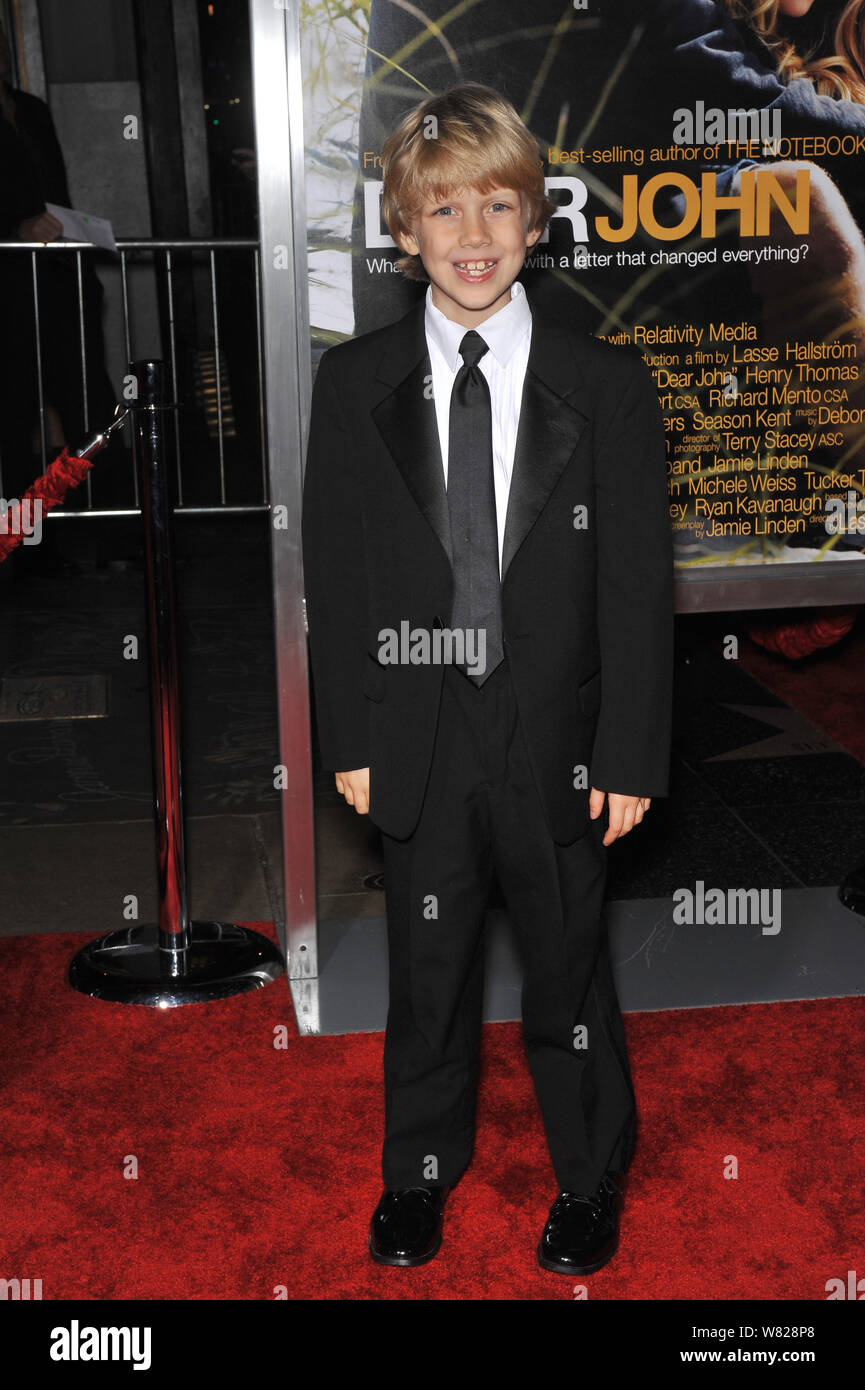 LOS ANGELES, CA. 01 février 2010 : Braeden Reed lors de la première mondiale de 'Cher John' au Grauman's Chinese Theatre, à Hollywood. © 2010 Paul Smith / Featureflash Banque D'Images