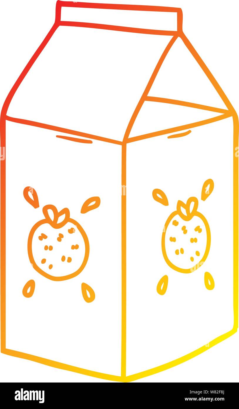 Ligne de gradient chaud d'une caricature dessin carton de jus d'orange Illustration de Vecteur