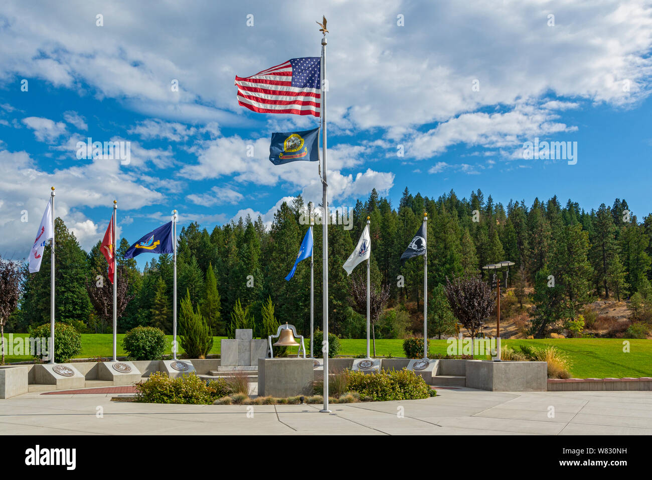 New York, Coeur d'Alene, Kootenai Comté Monument commémoratif de guerre Banque D'Images
