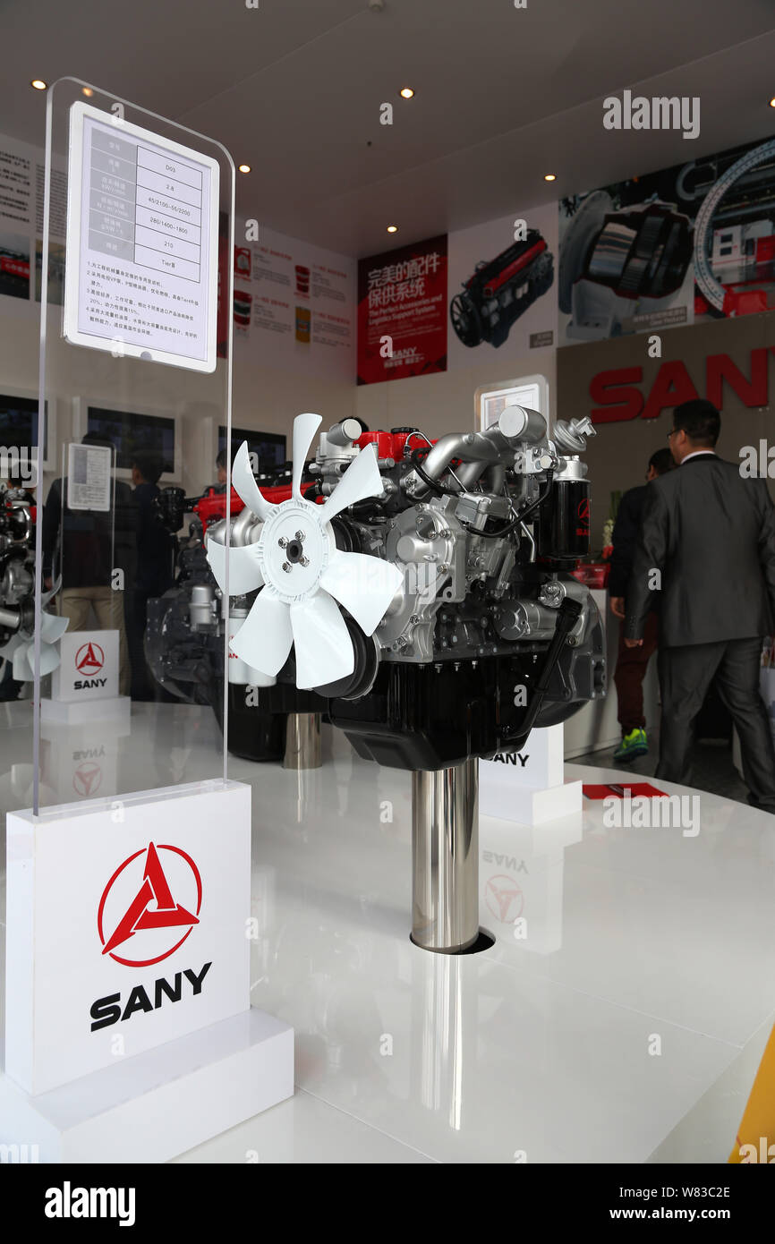 --FILE--Vue sur le stand de Sany durant la 7e Salon International des Machines de Construction, Machines de construction, de construction Véhicule Banque D'Images