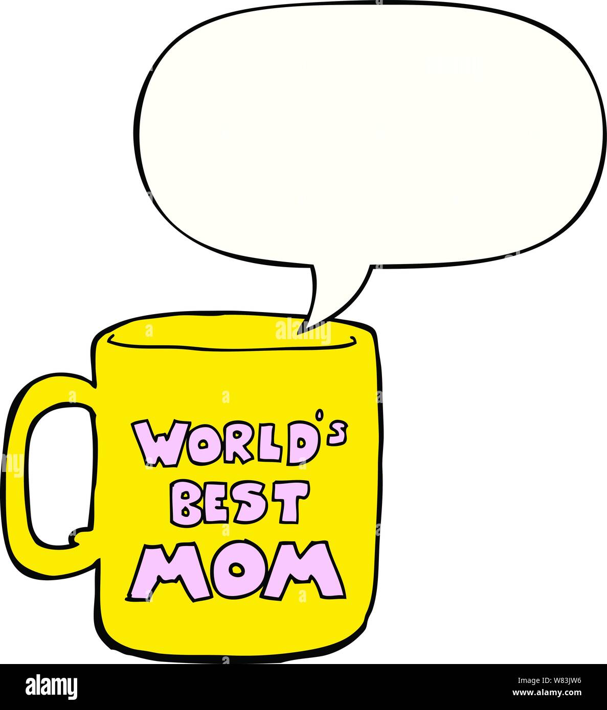 Meilleur des mondes maman mug avec bulle Illustration de Vecteur