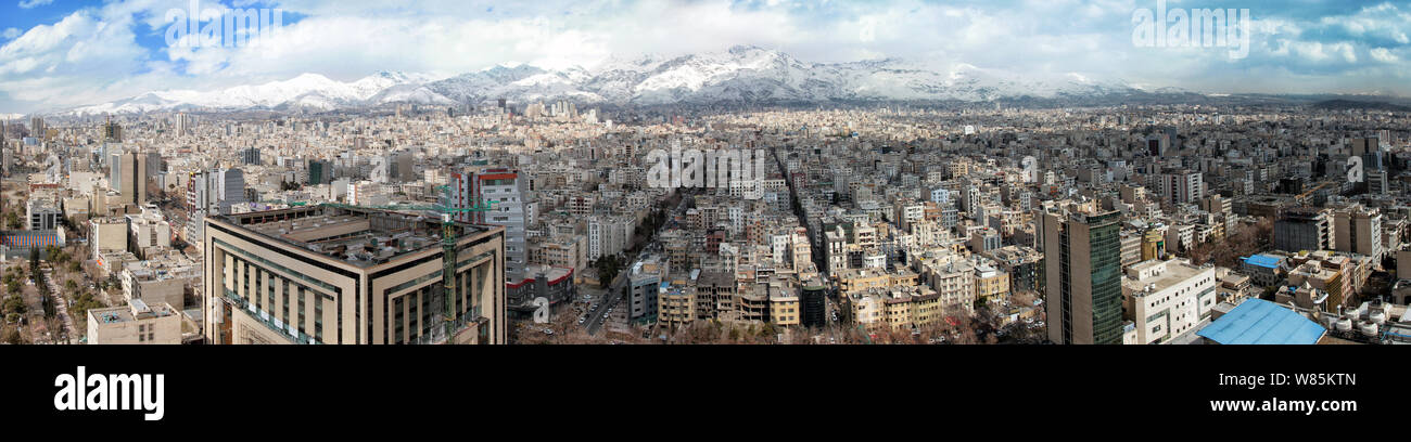 Vue panoramique sur le nord de Téhéran - Iran Banque D'Images