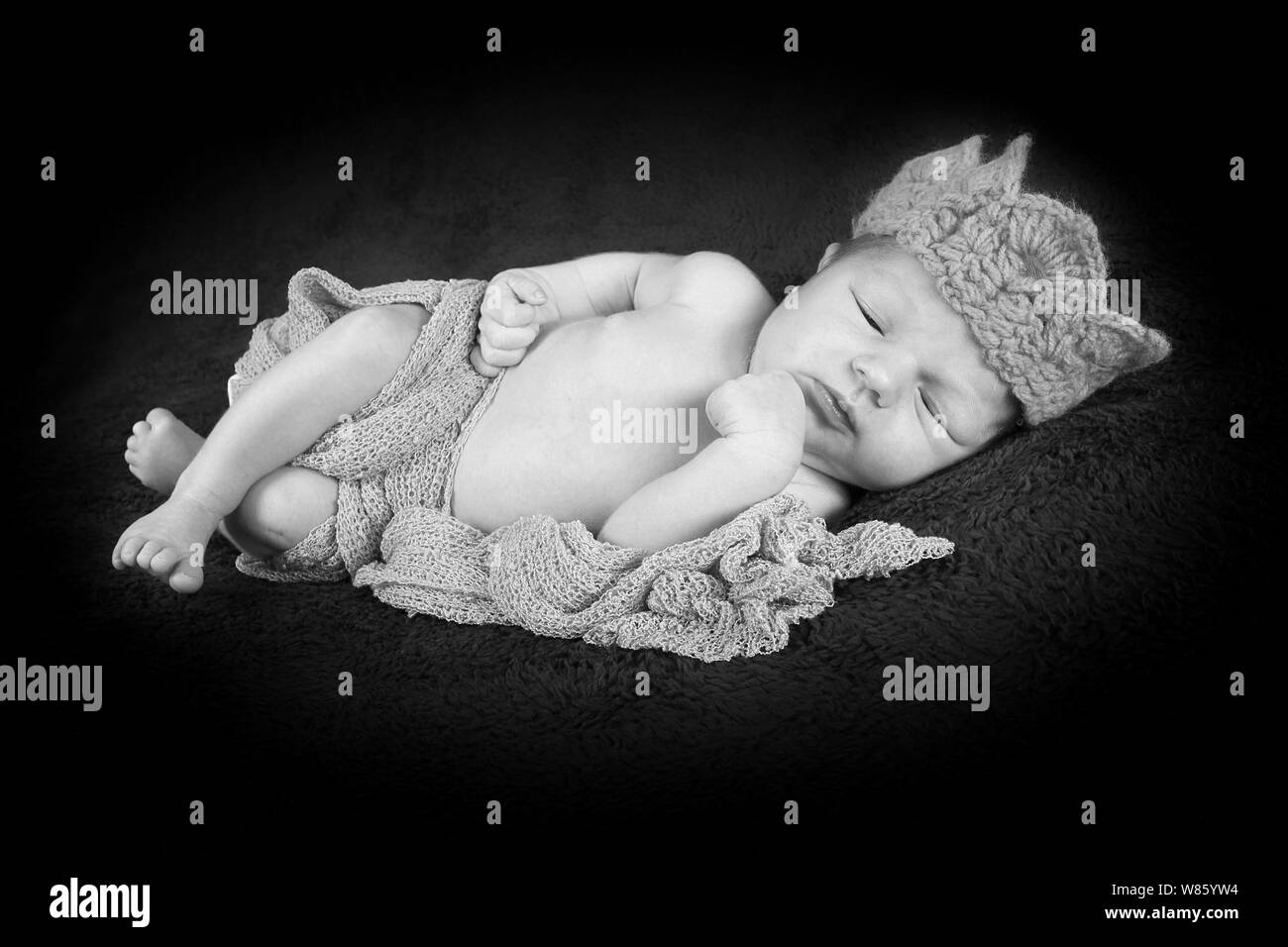 1 semaine baby boy sleeping Banque D'Images