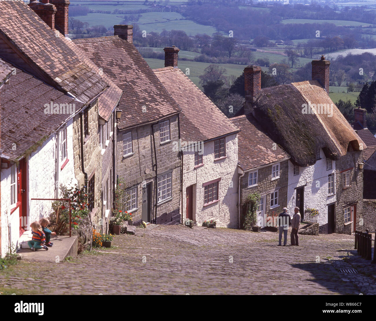 Gold Hill, Shaftesbury, Dorset, Angleterre, Royaume-Uni Banque D'Images
