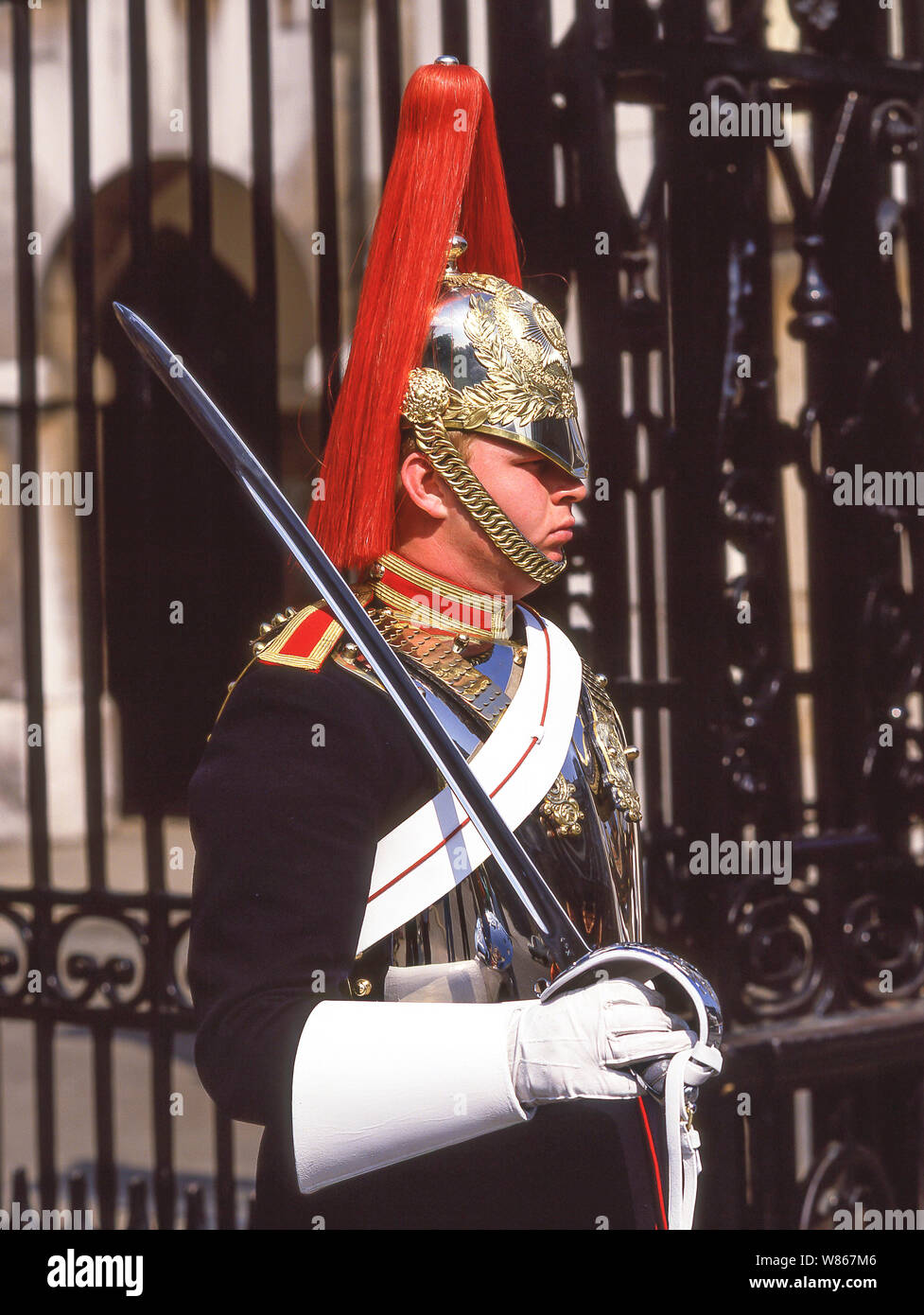 Royal Horse Guard, Horse Guards Parade, Whitehall, Cité De Westminster, Grand Londres, Angleterre, Royaume-Uni Banque D'Images