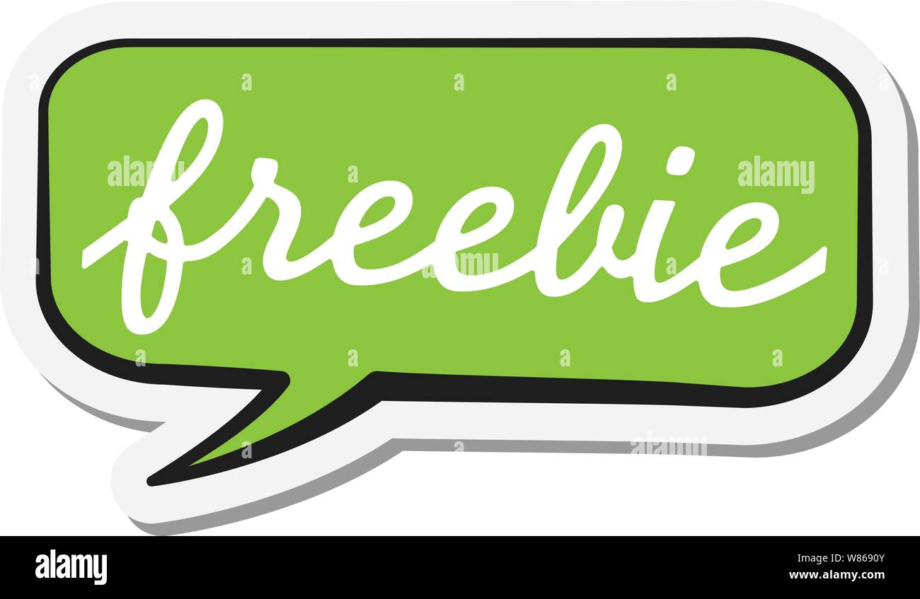 Comic speech bubble autocollant avec word freebie vector illustration Illustration de Vecteur