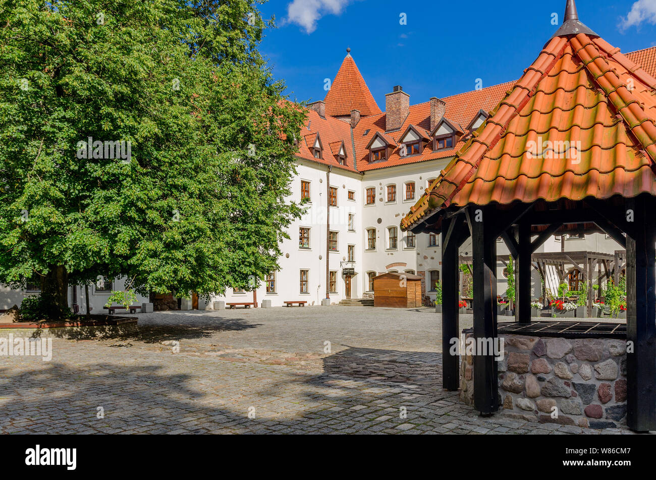 Bytow, province de Poméranie, Pologne, ger. : Butow. 14e 100. château des chevaliers teutoniques. Banque D'Images
