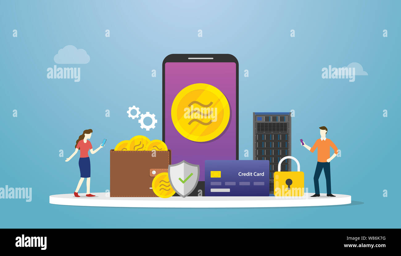 Crypto balance devises avec des applications du smartphone et de l'icône et symbole de paiement finances icône avec une télévision moderne style - vector illustration Banque D'Images