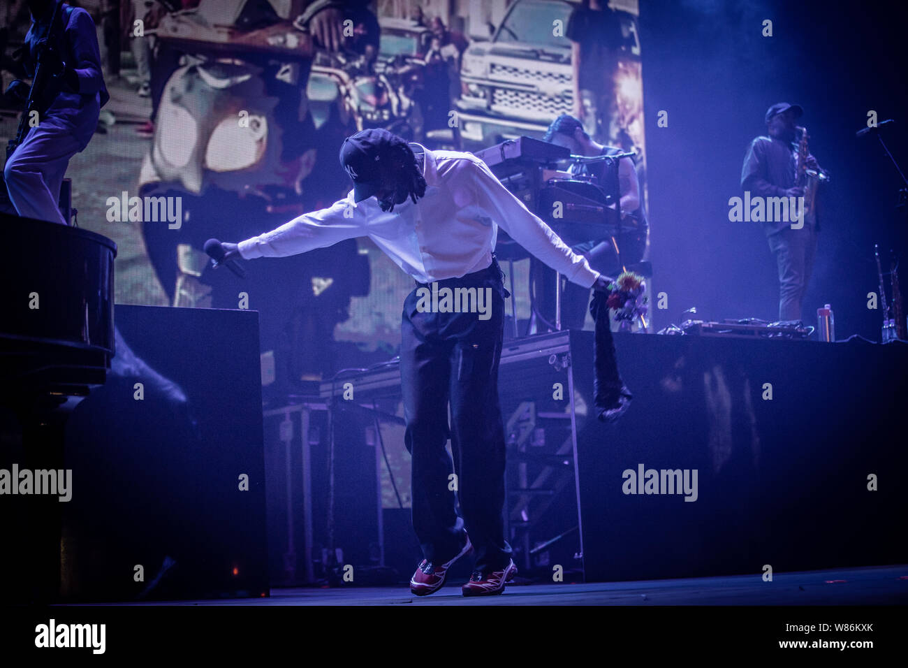 Oslo, Norvège. 07Th Aug 2019. Le chanteur britannique, auteur-compositeur et musicien Orange Sanguine effectue un concert live au cours de la fête de la musique 2019 Øyafestivalen norvégien à Oslo. (Photo crédit : Gonzales Photo/Tord Litleskare/Alamy Live News). Banque D'Images