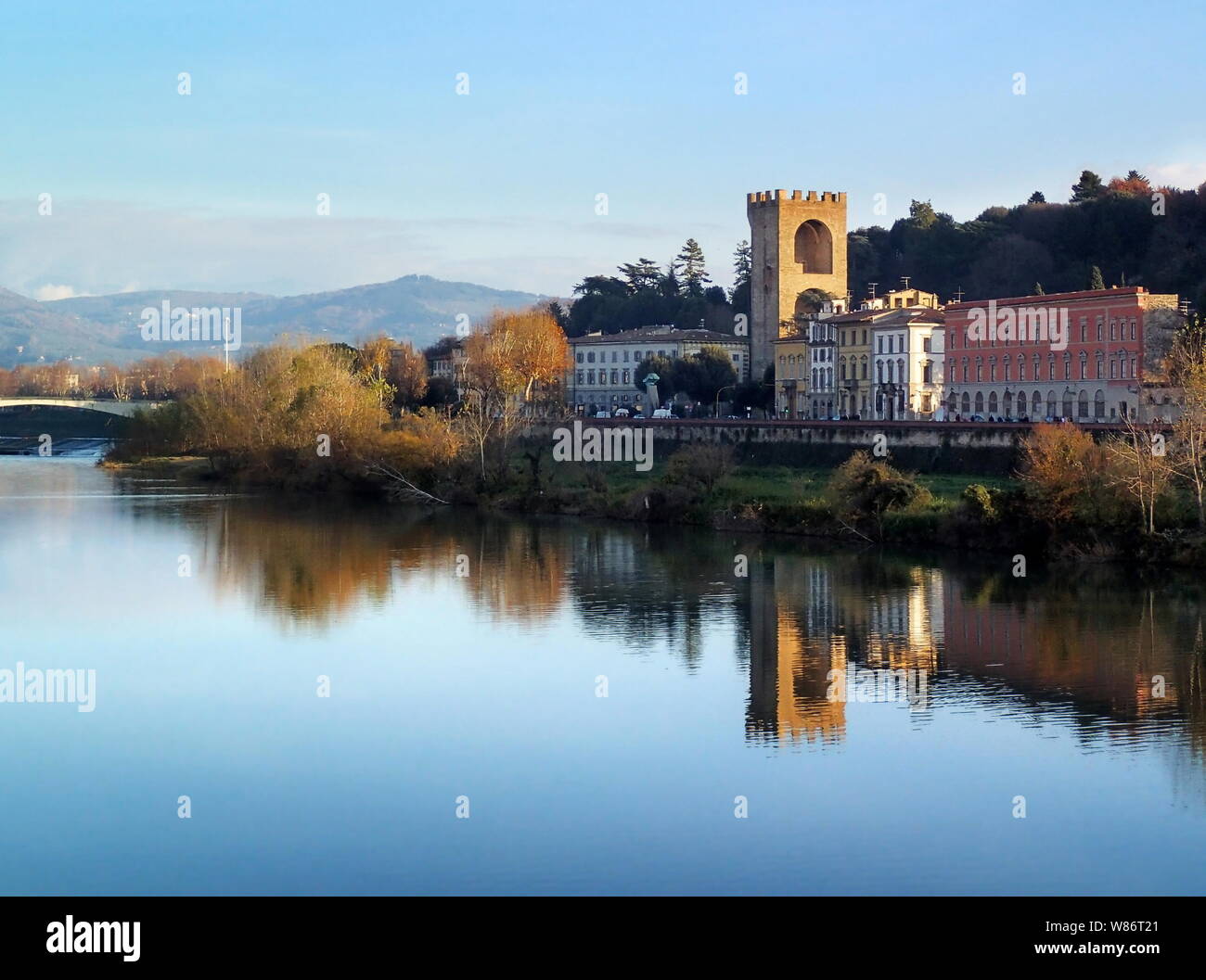 Porta San Niccolo, Saint Nicolas Porte, Florence, Arno, Italie Banque D'Images