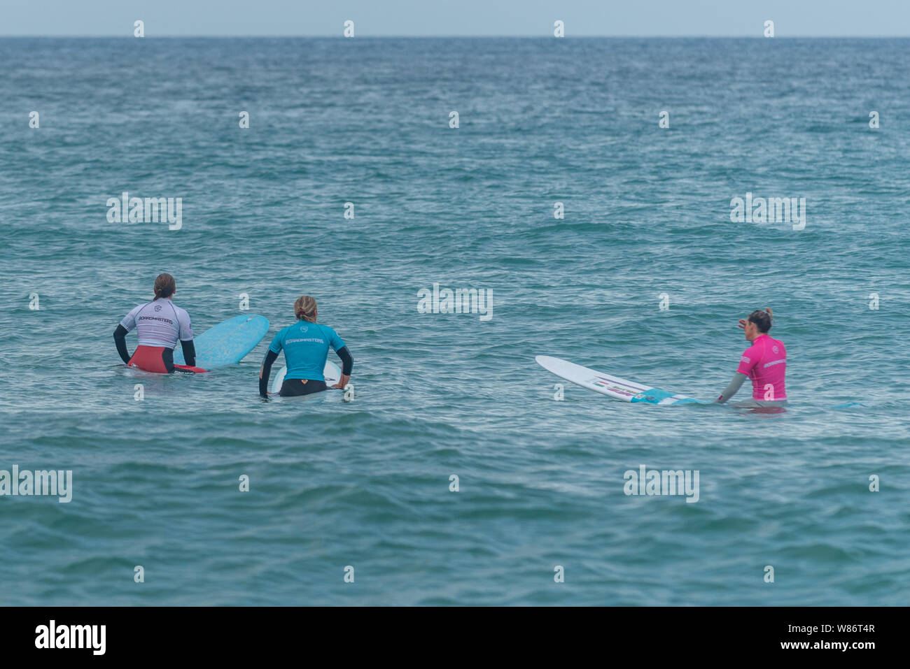 Compétition de surf à Boardmasters 2019 Banque D'Images
