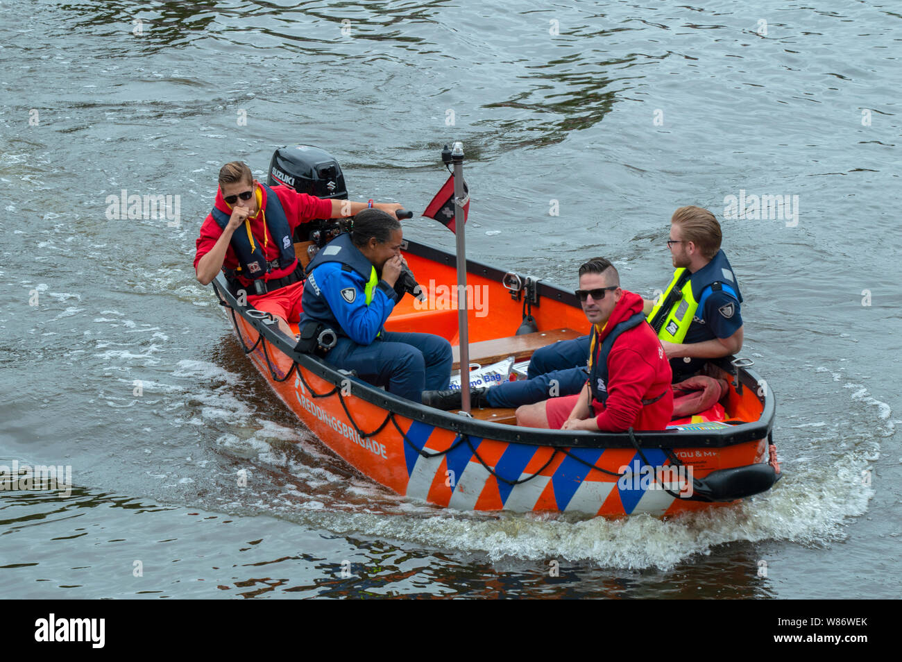 Reddingsbrigade au travail à la gaypride Amsterdam The Netherlands 2019 Banque D'Images